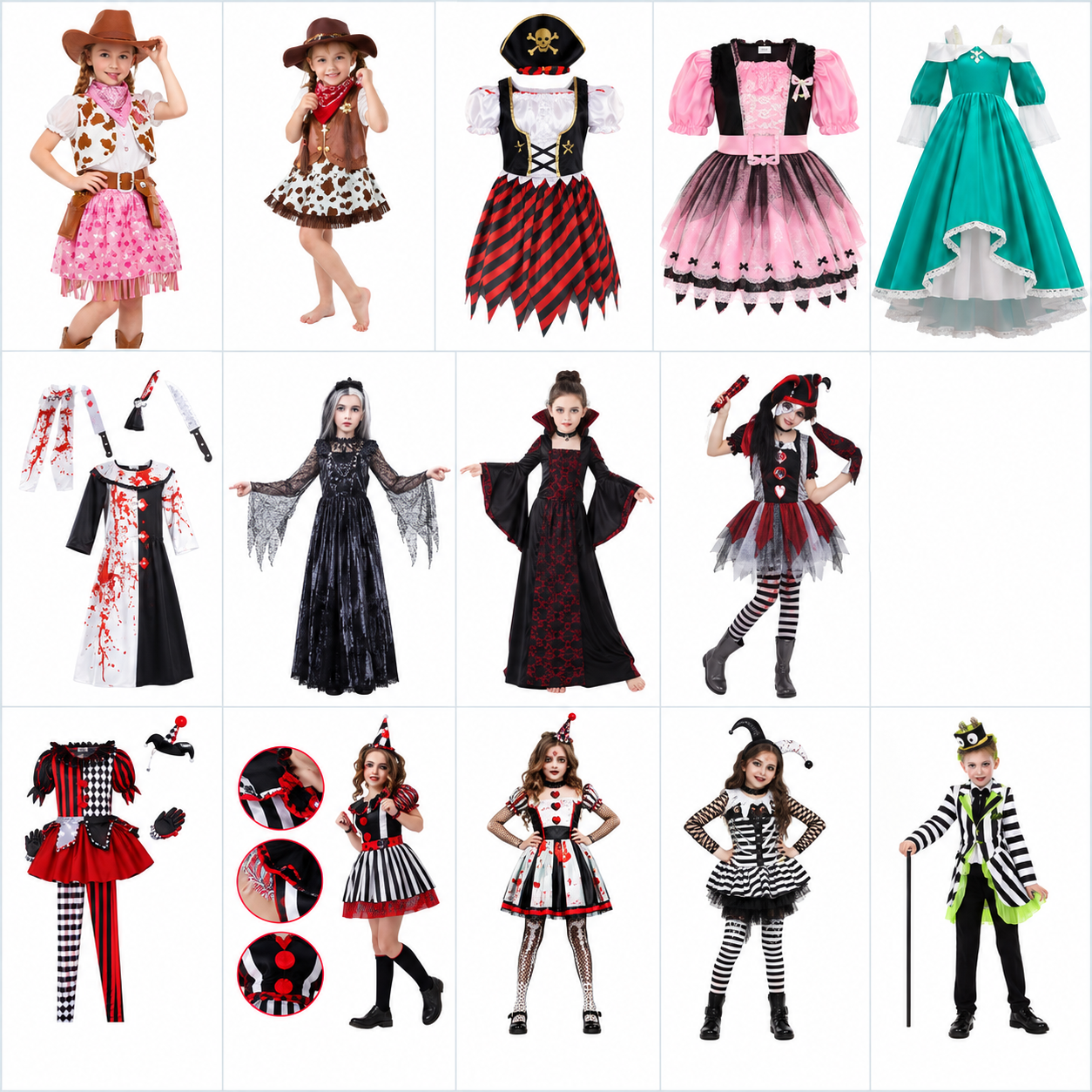 Girls Halloween Costumes Wholesale, Cowgirl Pirate Gothic Vampire Jester Witch & Fantasy Dress Up Outfits for Kids Cosplay Party Role Play Stage Performance, Custom OEM ODM Costume Supplier | Patygr