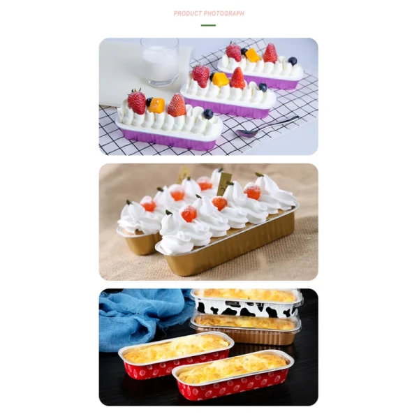 200ml Aluminum Foil Baking Cake Box for Cheese Dessert Bread Packaging Cup Disposable