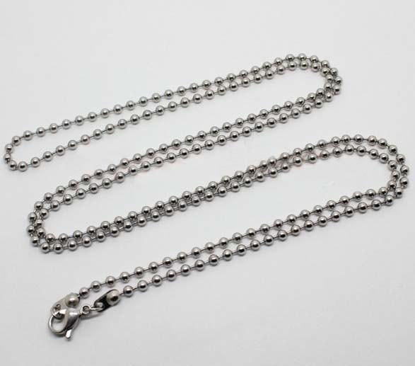 Fashion 316L Stainless Steel Glass Floating Locket Chain GLC012-Ball Beads Chain