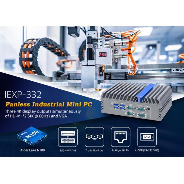 Промышленный мини-компьютер без вентилятора 12-го поколения Intel Alder Lake N100 Quad Core Mini Computer