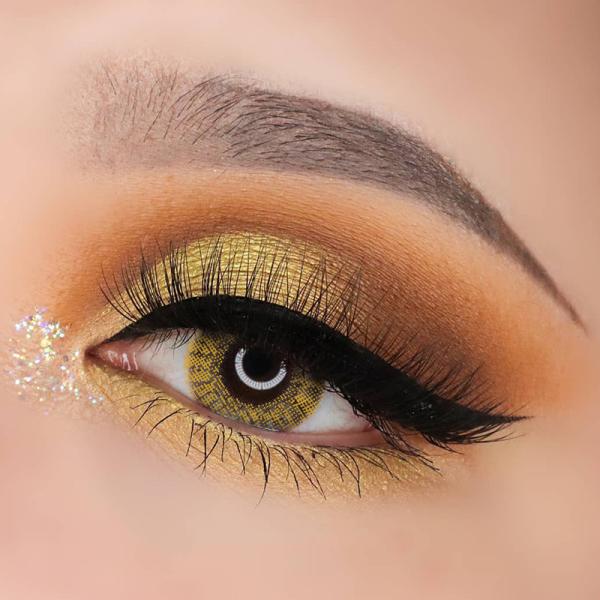Custom Reusable Brown Colored Contacts Lenses Yearly For Blue Eyes