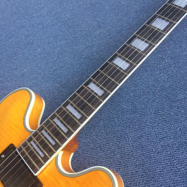 Hollow body jazz guitar,Flame Maple Top,Ebony Fingerboard,double F holes jazz electric guitar