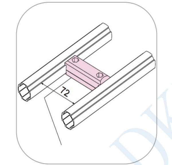 DYJ28-A08 Parallel Extension Joint Material Handling Improvement Lean Pipe Joint Aluminum Profile Corner Joint