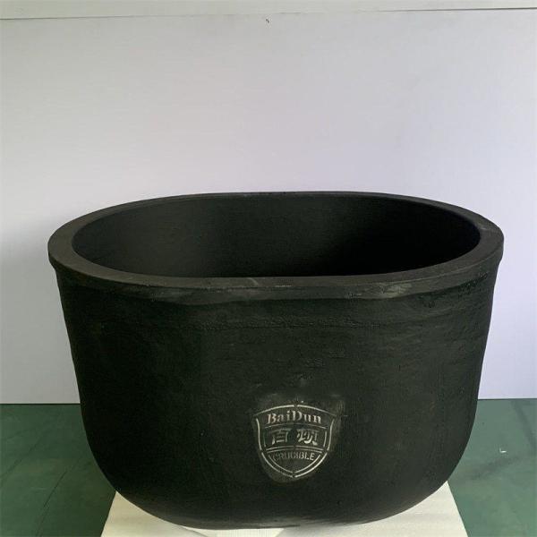 Creuset en graphite noir à haute teneur en carbone, creuset cylindrique en graphite et argile, capacité de 15,5 kg