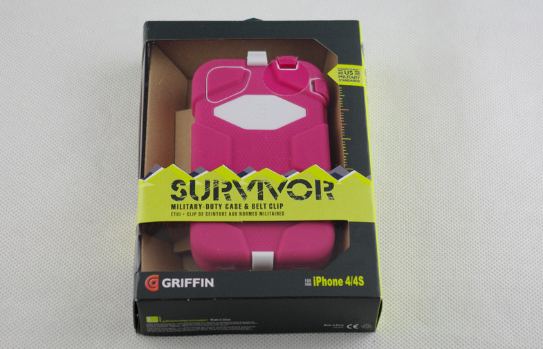 Silicon Black Survivor Cell Phone Cases Dust Proof For Iphone 4 / 4s