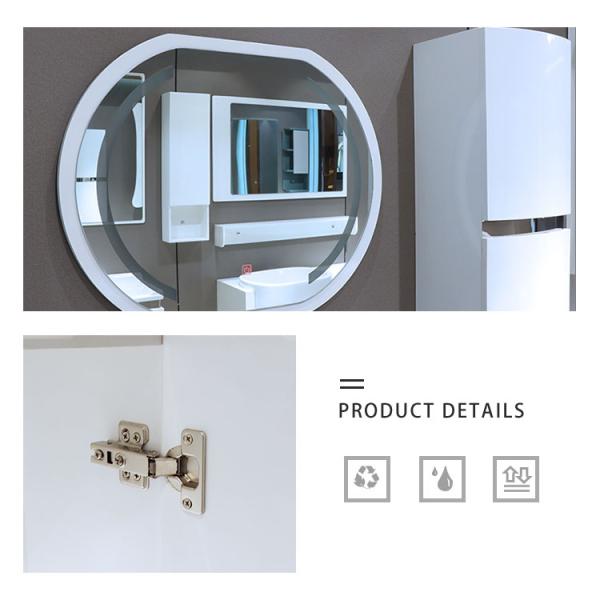 70cm PVC Bathroom Cabinets Basin Cabinet With Mirror Glass Sink