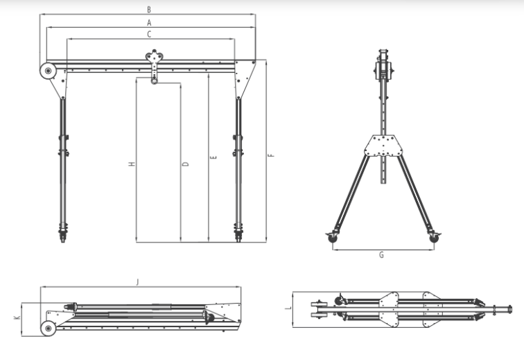 Lightweight Mini Aluminum Gantry Crane with 450 kg Capacity for Small Scale Operations