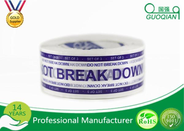 35 Micron Bopp Film Pre Printed Vinyl Coloured Packaging Tape For Contents Checked