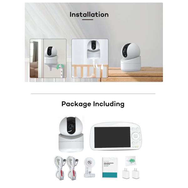 5.5 pulgadas 1080P Full HD Baby Monitor 5000mAh Batería VOX Video Babyphone OEM ODM