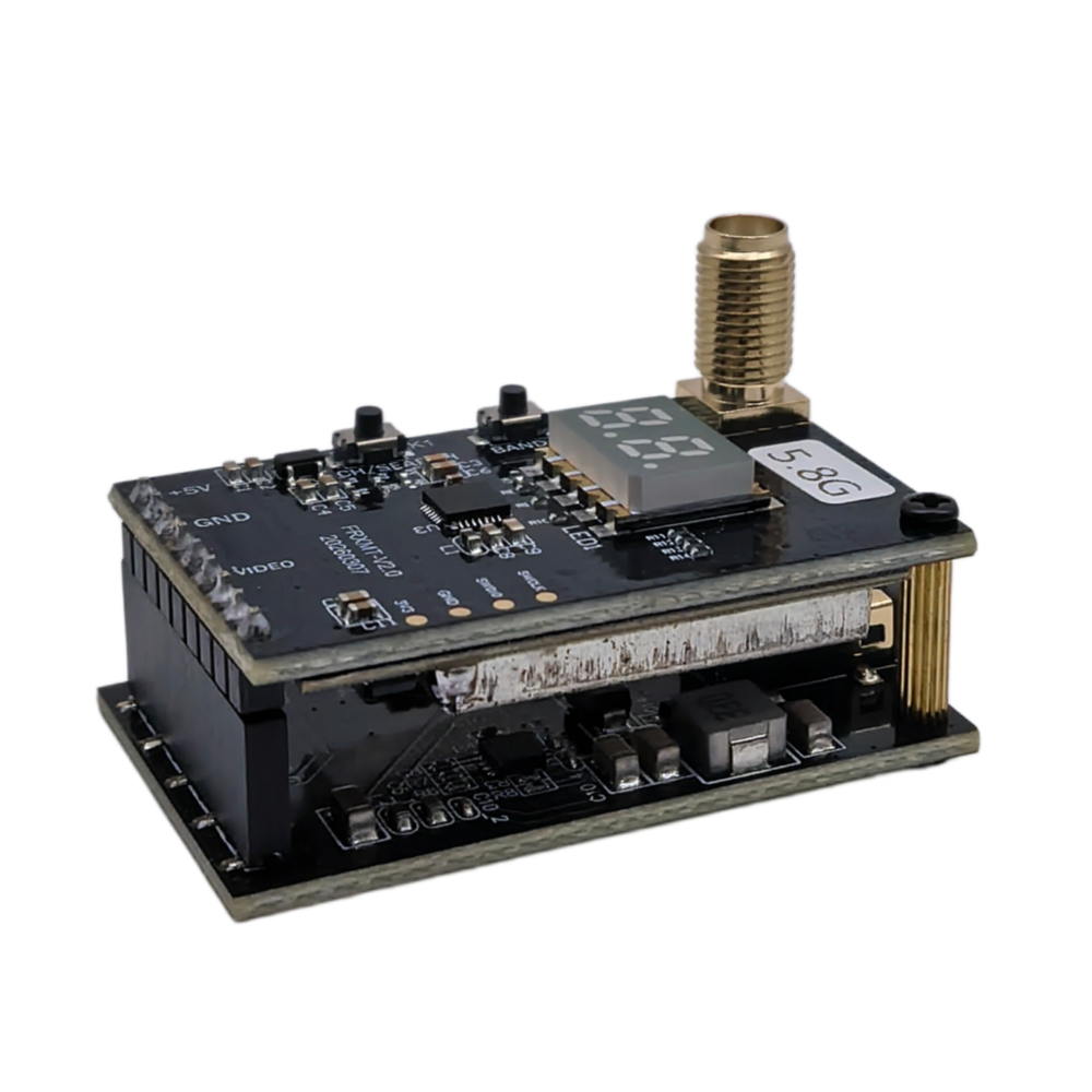 Kimpok 4.8GHz-7.2GHz High Sensitivity Analog Video Receiver Data Module, Long Range Wireless Data Module with LED Display Auto-Search