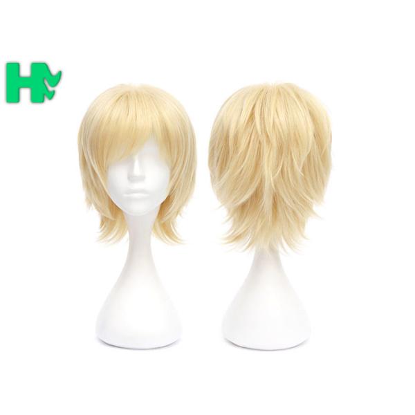 Male White Cosplay Wig , Short Human Hair Cosplay Wigs Customized