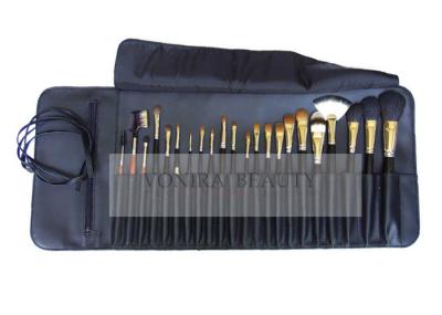 22Pcs Professional Makeup Brush Set Elegant Blue Roll Pouch With Belt Strap Closure