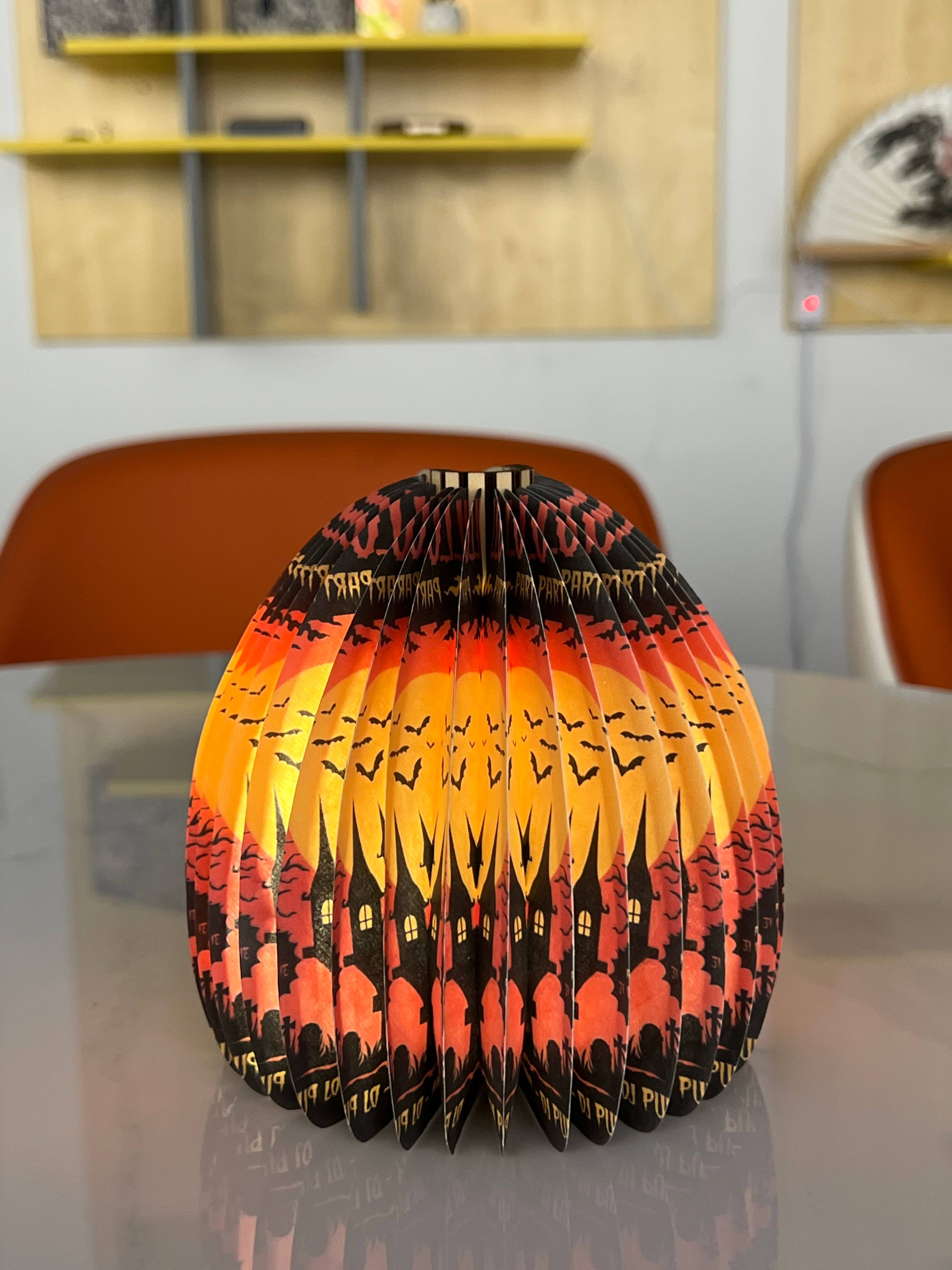 Designer Bedside Folded Paper Lamp Lantern Souvenir Lighting Halloween Gift