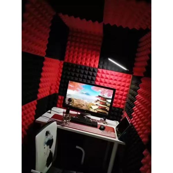 White and Black Soundproof Polyester Fiber Acoustic Panel for Office Sound Absorption
