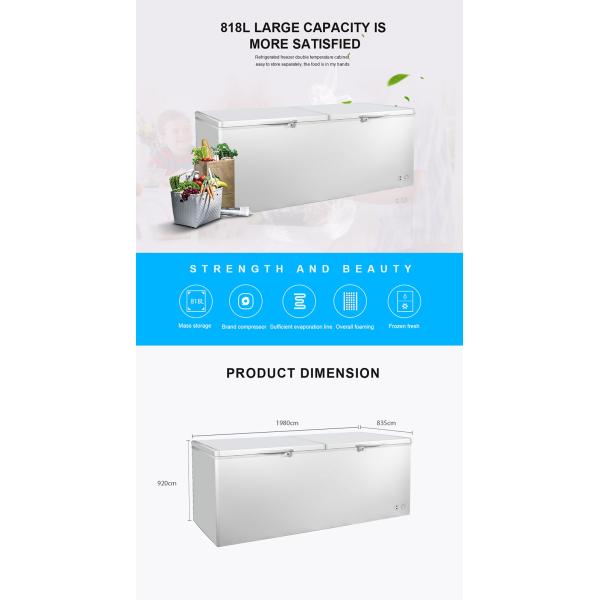 Gonidea Folding Door R134a 818 Liter Deep Chest Freezer Electric PCM White