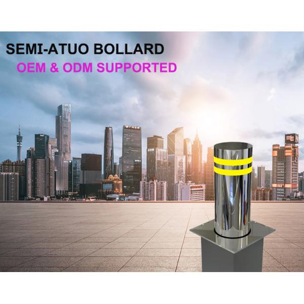 Roadway Security Semi Automatic Rising Bollard Vehicle Access Control Retractable