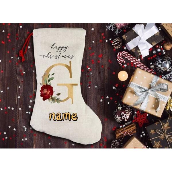 Sublimation Blanks Santa Sack Christmas Stockings Drawstring Bag with Polyester Lining