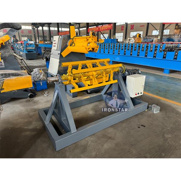 “5 Ton Electric Decoiler Automatic Steel Coil Uncoiler Machine For Roll Forming Production Line Fully Automatic 5 Ton Electric Decoiler Metal Coil Uncoiler Equipment For Building Material Industry ”