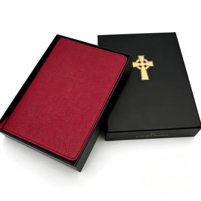 Customized real leather-goatskin-edge line binding bibe printing