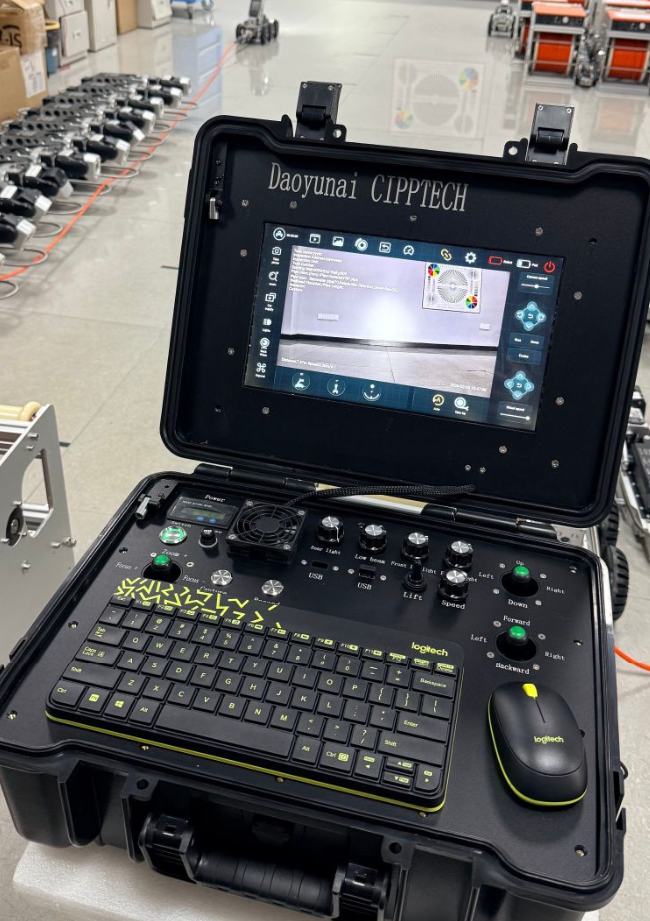 Professional Main Controller with Ergonomic Joystick and Weatherproof Housing for Pipeline Inspection Robots Featuring Sunlight-Readable Display