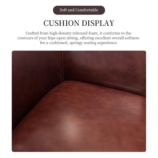 Nidea #8817 Traditional Handmade Genuine Leather Lounge Chair Accent Arm Chair for Bedroom and Living Room Leisure Furniture