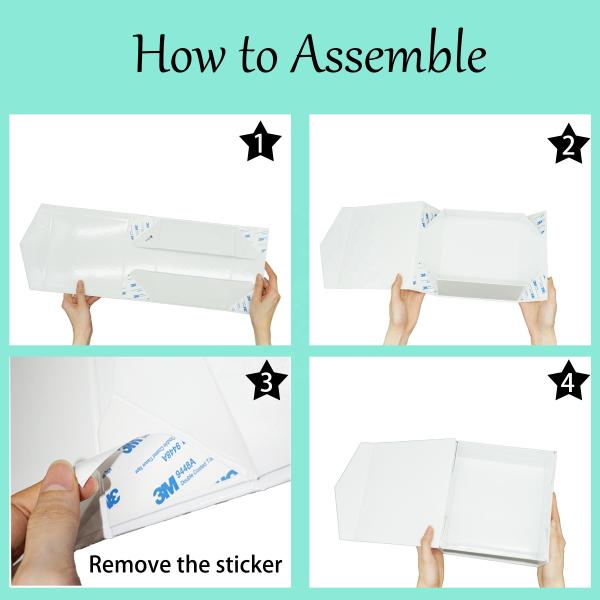 Caixa de presente de papelão dobrável magnético branco brilhante para presentes de artesanato