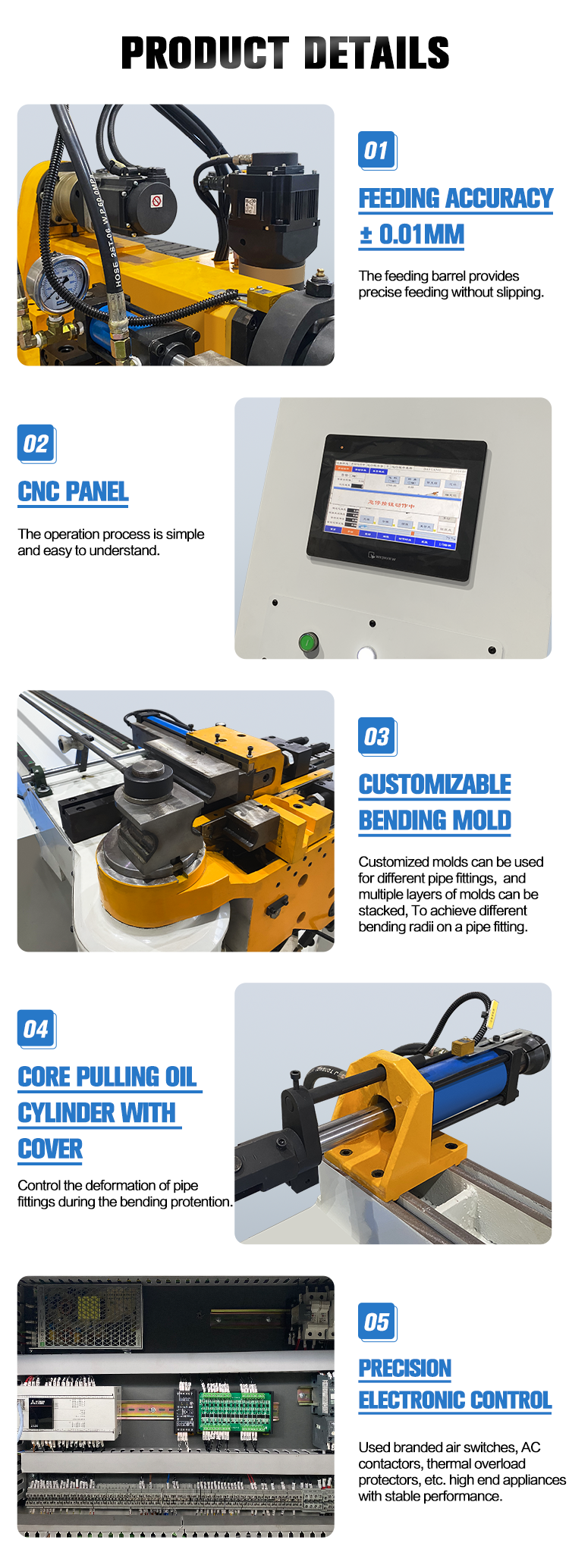 High-Speed High-Precision Advanced CNC Pipe Bender PVC Aluminum Stainless Steel Alloy Tubes Automatic PLC Pump Core New
