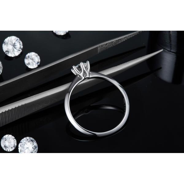 9K с кольцом серебра отрезало ювелирные изделия свадьбы белого диаманта Moissanite минималистские