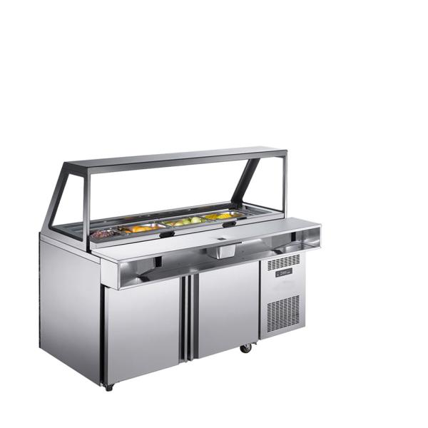 High Quality Commercial 300L Stainless Steel Display Salad Refrigerator Single-Temperature