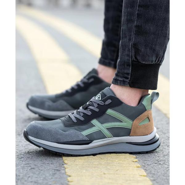 Chaussures de sécurité en daim et microfibre avec semelle en caoutchouc, embout en acier standard et semelle intermédiaire en Kevlar