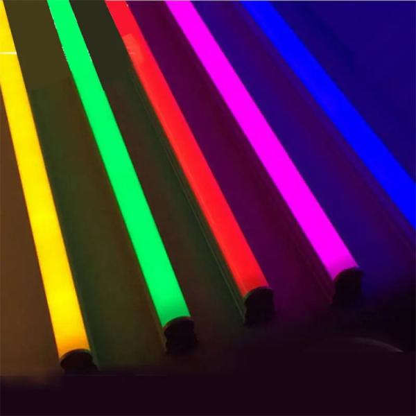 No UV RGBW LED Tube Light with Milky and Clear Cover, No IR Light Radiation, with US Plug and Remote Control