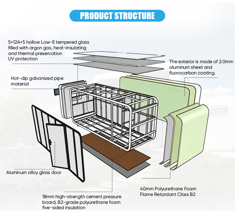 High Quality Prefabricated Office Cabin with Elegant Apple Design, Durable Unit for Commercial Professional Workspace