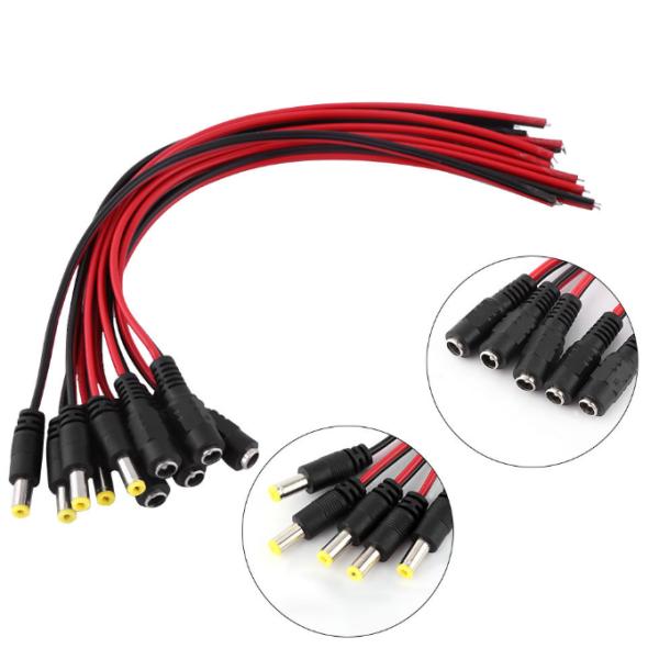 30cm CCTV Security Camera DC Male Female Power Jack Plug Connector Cable Made of Copper