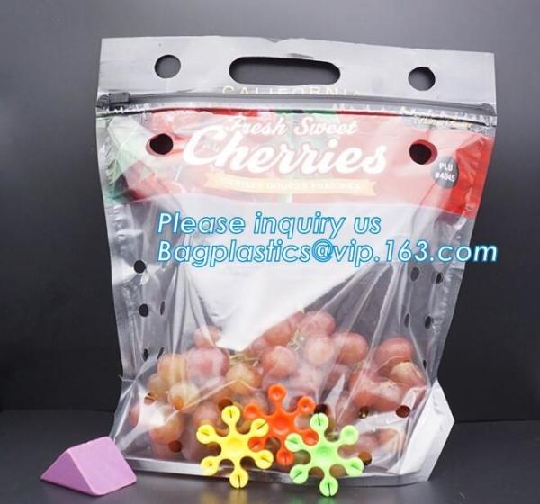 Fruit Packing Bags For Grapes Banana Vegetables Stand Up Plastic Food Bags, Stand Up Zipper Bag