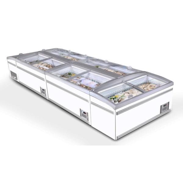 Automatic Defrost Supermarket Island Freezer CFC Free Refrigerant High Efficiency