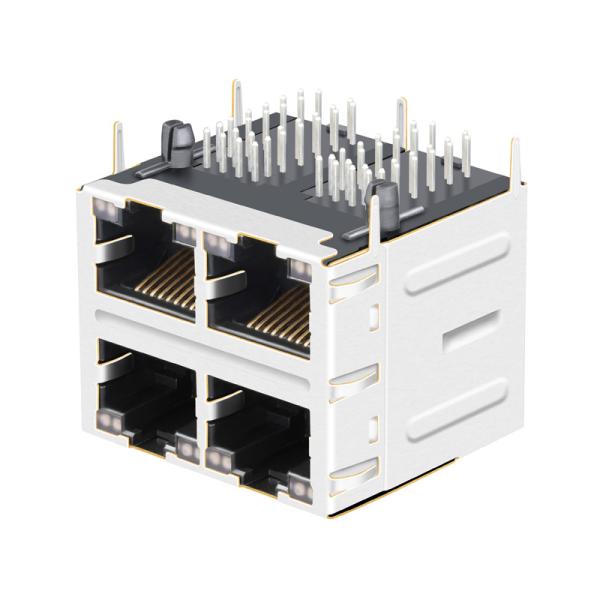 JT5-2210NL 2X2 Port Rj45 Surface Mount Jack Link Pp Thermoplastic