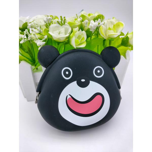 bear Shape Soft Silicone Toys , ODM silicone animal coin purse