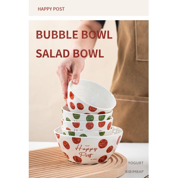 Vintage Design Round Decal Porcelain Cereal Bowls For Party Bulk Salad Ceramic Soup Bowl