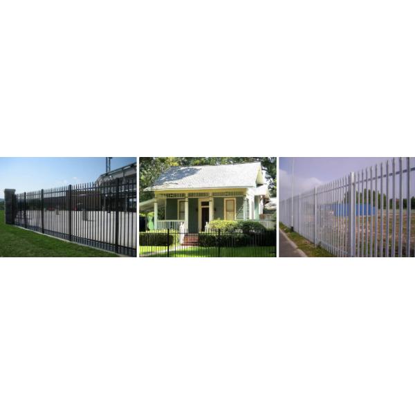 Powder Coated Ornamental Steel Palisade Fencing European Style For Garden