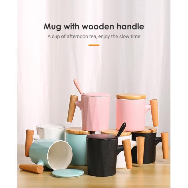 Горячая продажа деревянные ручки чайные чашки чашки высокое качество на заказ подарок керамические чашки для кофе деревянная ручка кофе кружка фарфоровая кружка 30