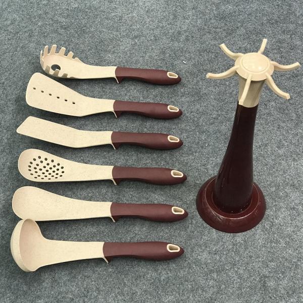 Food Grade Eco-Friendly Kitchenware Non Stick Utensil Set with Heat Resistant Spoons