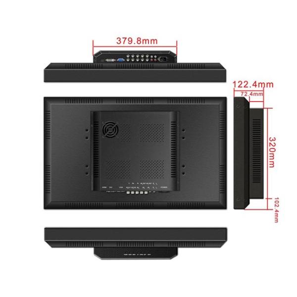 High Contrast Surveillance HD CCTV LCD Monitor 37 Inch 600Cd / M2 Brightness