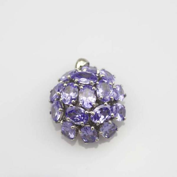 Fashion Sterling Silver Yellow Citrine Cubic Zircon Pendant Charm Necklace (FP052)