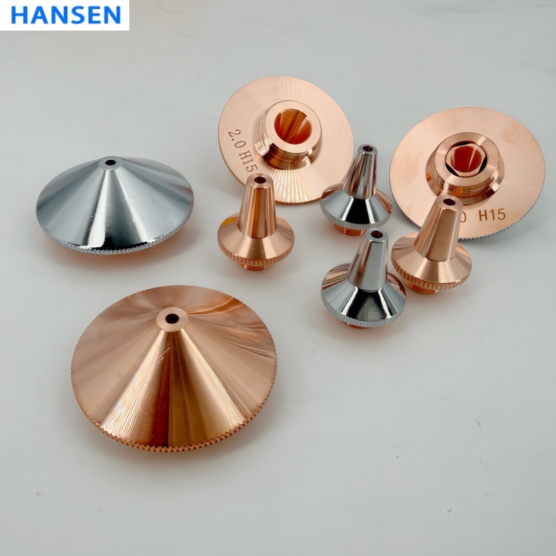 Premium D32 Laser Cutting Nozzle , High-Purity Copper Single & Double Layer Nozzle for Fiber Laser Cutting Machine , Chrome-Plated CNC Cutting Consumable