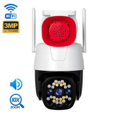 Câmera da trombeta de 2MP/3MP Outdoor Security Wifi com alarme da visão noturna e da voz