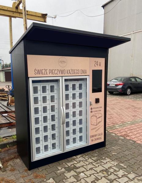 Máquina expendedora de panadería al aire libre con pantalla táctil en ángulo visibilidad clara de visibilidad fácil de operación
