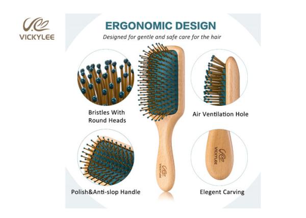 Anti Static Air Bag 7.8 Inch Wooden Handle Hair Brush