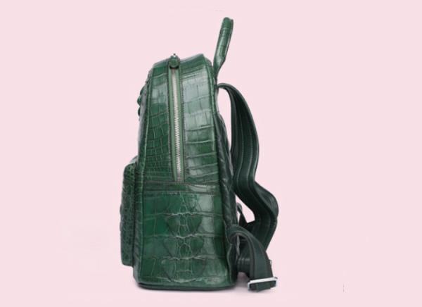 Custom logo crocodile skin bag backpack for ladies