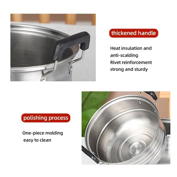 Hot Selling American style Kitchen Cooking Pot Set Stainless Steel Cookware Cooking Soup Pot Set