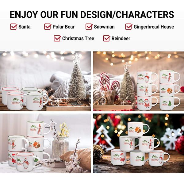 14oz Ceramic Coffee Milk Mug Porcelain White Christmas Coffee Mug with Cute Design